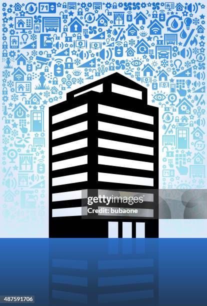 office space on home automation and security vector background - hvac background stock illustrations