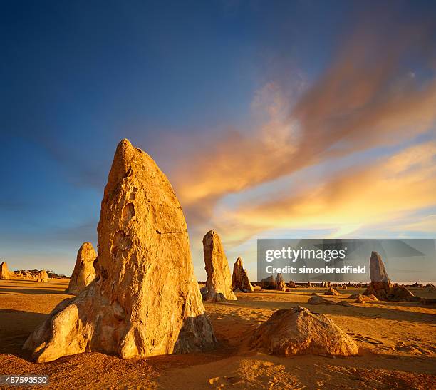 pinnacles da austrália ocidental - pináculo formação rochosa - fotografias e filmes do acervo