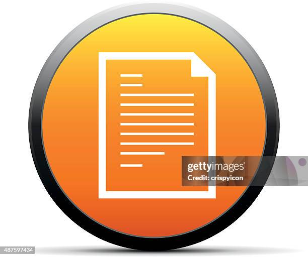 document icon on a round button. - bank statement stock illustrations