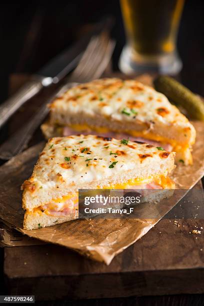 croque monsieur - croque monsieur stockfoto's en -beelden