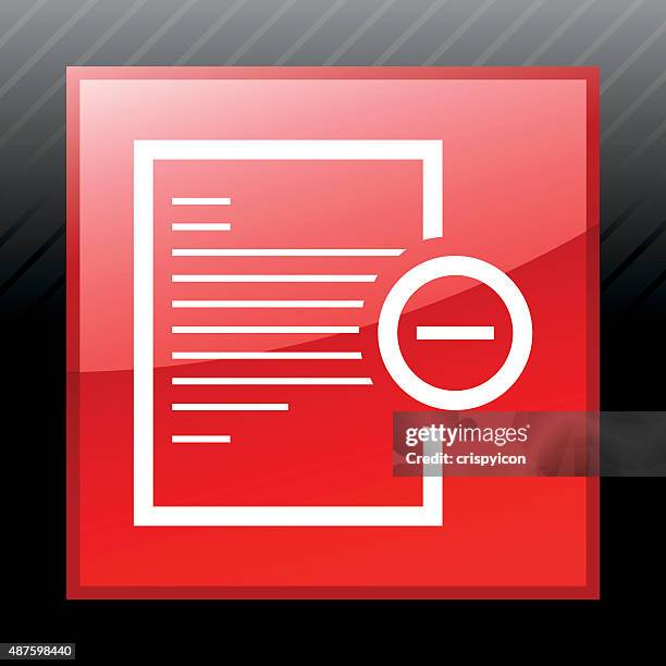 document icon on a square button. - bin icon stock illustrations