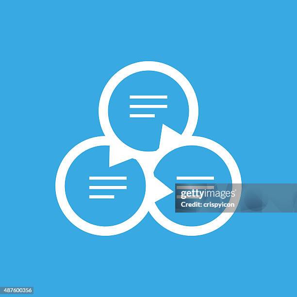 venn diagram icon on a blue background. - venn diagram stock illustrations