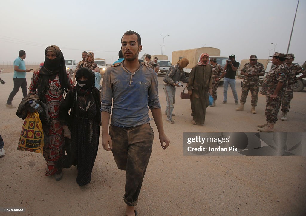Syrian Refugees Arrive At Jordan Border
