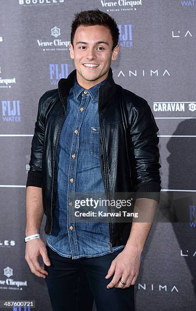 Tom Daley attends the inaugural Battersea Power Station annual party held at Battersea Power station on April 30, 2014 in London, England.