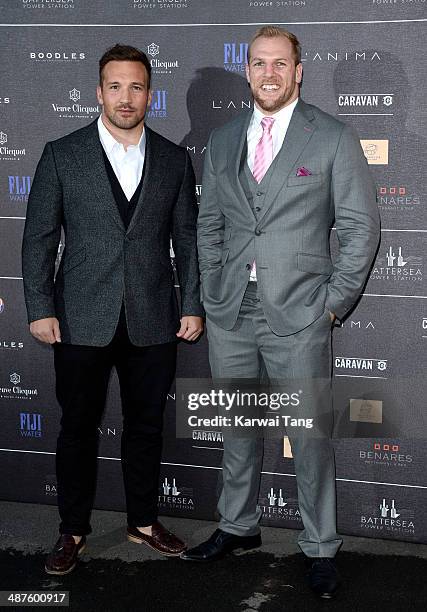 Paul Doran-Jones and James Haskell attend the inaugural Battersea Power Station annual party held at Battersea Power station on April 30, 2014 in...
