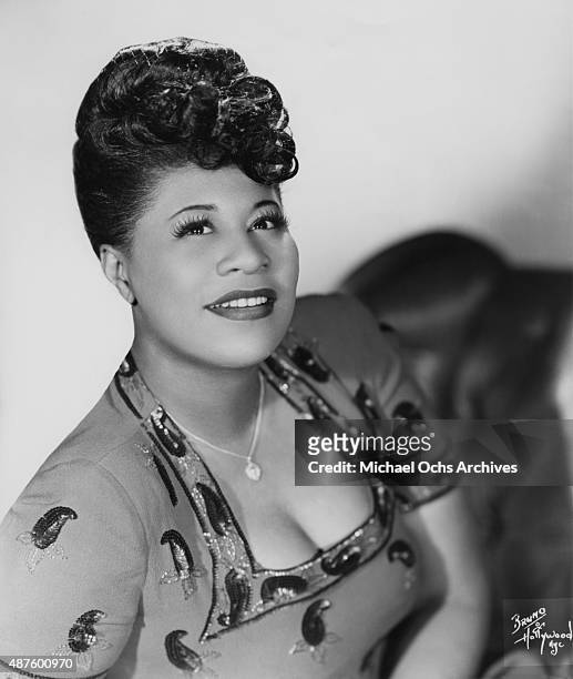 Jazz singer Ella Fitzgerald poses for a portrait circa 1945 in New York City, New York.