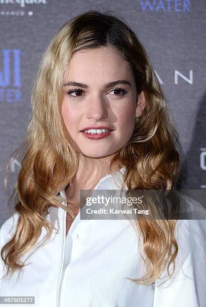 Lily James attends the inaugural Battersea Power Station annual party held at Battersea Power station on April 30, 2014 in London, England.