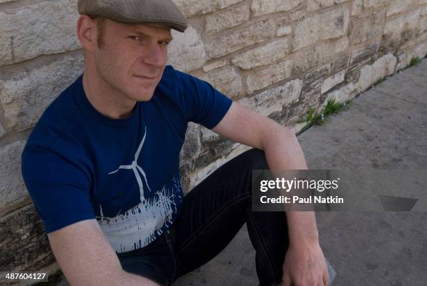 Portrait of Dutch musician and producer Junkie XL as he poses against a stone wall during the South by Southwest music festival, Austin, Texas, March...