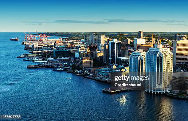 aerial view of halifax skyline - atlantic ocean bildbanksfoton och bilder