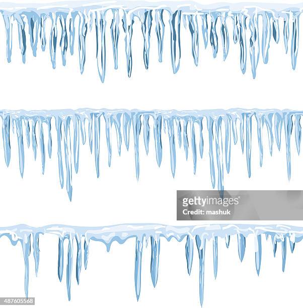 icicles, seamless patterns - icicle vector stock illustrations