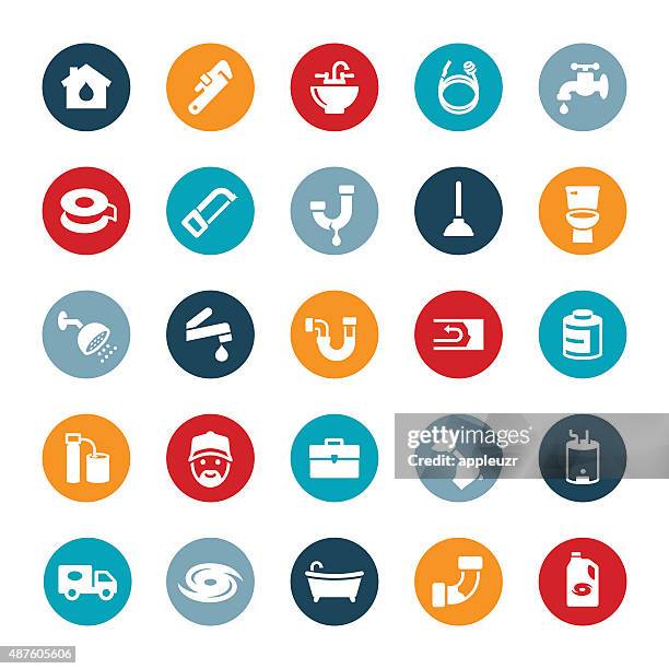 installation symbole - wasserrohr stock-grafiken, -clipart, -cartoons und -symbole