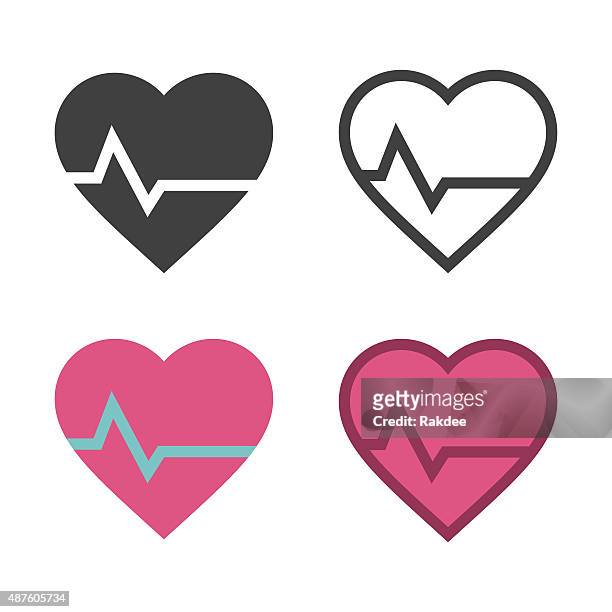 herzfrequenz-icon - listening to heartbeat stock-grafiken, -clipart, -cartoons und -symbole
