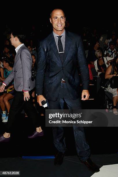 Personality Nigel Barker attends the Desigual fashion show during Spring 2016 New York Fashion Week: The Shows at The Arc, Skylight at Moynihan...
