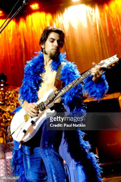 American musician Dave Navarro, guitarist for the band Jane's Addiction, performs onstage, Milwaukee, Wisconsin, July 11, 2003.
