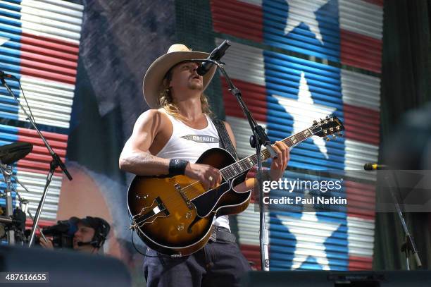 American musician Kid Rock performs onstage at the Post-Gazette Pavilion during the Farm Aid benefit concert, Pittsburgh, Pennsylvania, September 21,...