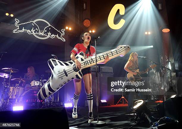 Charli XCX performs during the Red Bull Studios Future Underground second night at Collins Music Hall on September 10, 2015 in London, England.