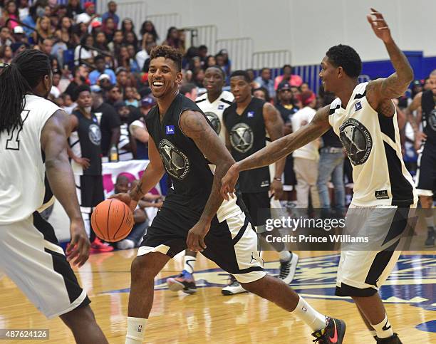 Nick Young attends Team Luda Vs Team Breezy Celebrity Basketball Game at Georgia State University on September 6, 2015 in Atlanta, Georgia.