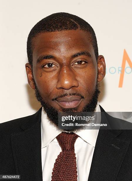 Professional basketball player Amar'e Stoudemire attends The Daily Front Row's Third Annual Fashion Media Awards at the Park Hyatt New York on...