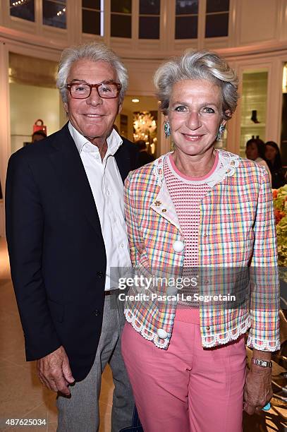 Jean-Daniel Lorieux and Guest attend the 'Vendanges Montaigne 2015' at Dior at Avenue Montaigne on September 10, 2015 in Paris, France.