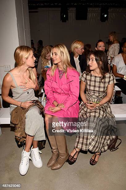 Selby Drummond, Elizabeth Von Thurn and Vogue social editor Chloe Malle attend the Tome fashion show during Spring 2016 New York Fashion Week: The...