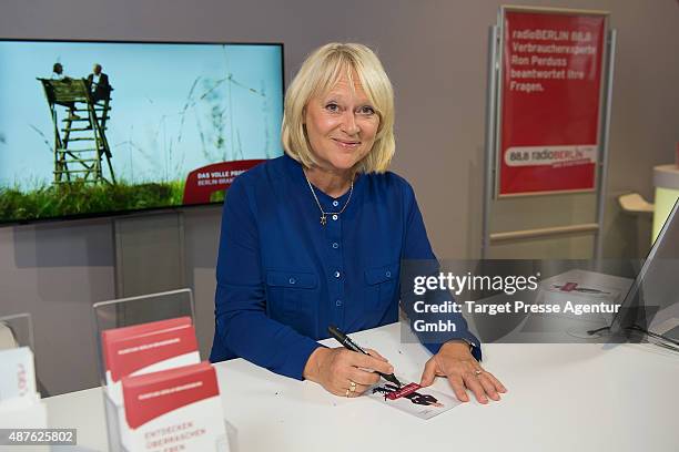 Cathrin Boehme visits the ARD stand at 2015 IFA Tech Fair on September 9, 2015 in Berlin, Germany.