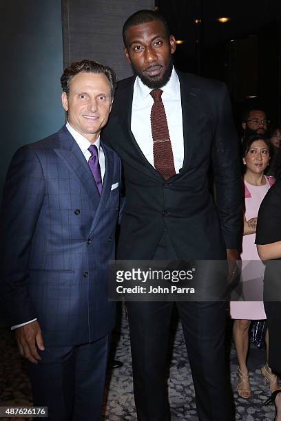 Actor Tony Goldwyn and professional basketball player Amar'e Stoudemire attends The Daily Front Row's Third Annual Fashion Media Awards at the Park...