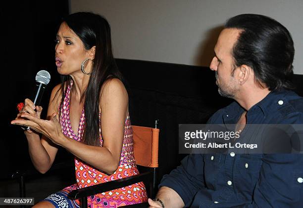 Actress/writer Chuti Tiu and director/actor Oscar Torre attend the Screening Of "Pretty Rosebud" held at Laemmle NoHo 7 on April 30, 2014 in North...