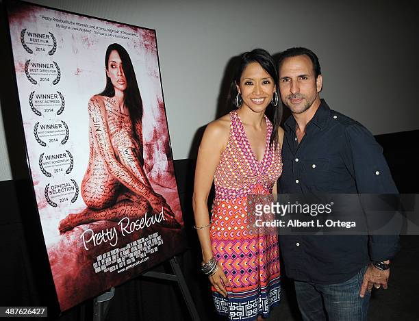 Actress/writer Chuti Tiu and director/actor Oscar Torre attend the Screening Of "Pretty Rosebud" held at Laemmle NoHo 7 on April 30, 2014 in North...