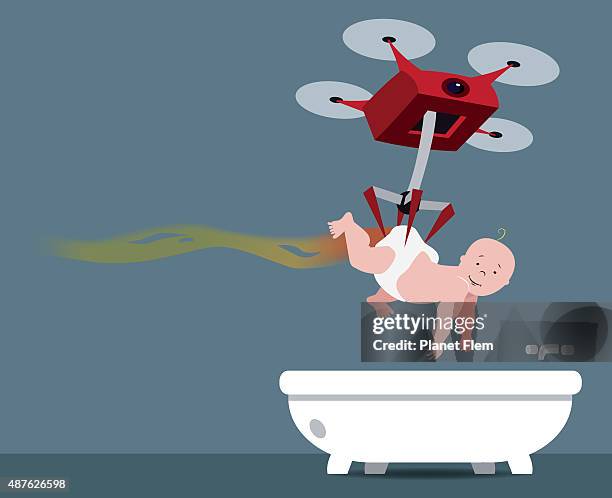 ilustraciones, imágenes clip art, dibujos animados e iconos de stock de monótona bebé soniquete. - stinky room