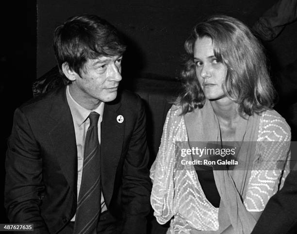 John Hurt and Arnella Flynn attend the opening of "Elephant Man" on October 2, 1980 at Magique in New York City.