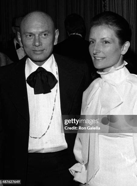Yul Brynner and wife Jacqueline de Croisset attend First Annual American Film Institute Lifetime Achievement Awards Honoring John Ford on March 30,...