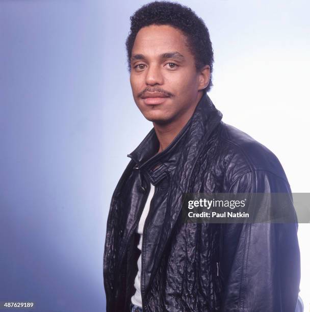 Portrait of American musician Marlon Jackson, Chicago, Illinois, December 11, 1987.