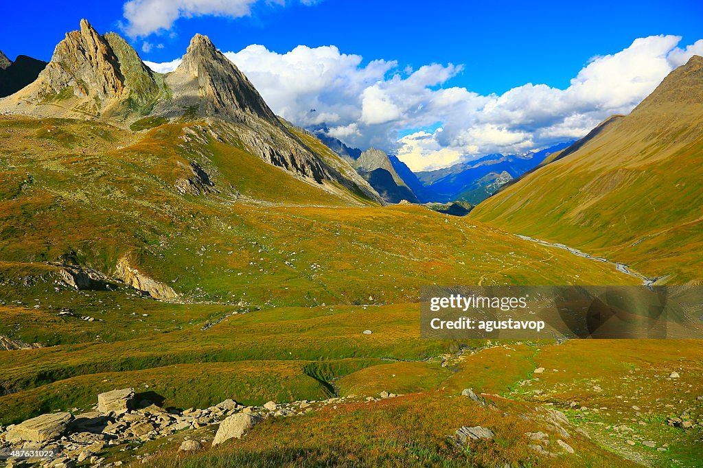 Italien Aosta Valley paysage alpin, grandes jorasses pinnacles