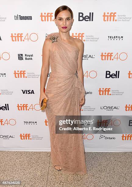 Actress Natalie Portman attends the "A Tale Of Love And Darkness" premiere during the 2015 Toronto International Film Festival at the Winter Garden...