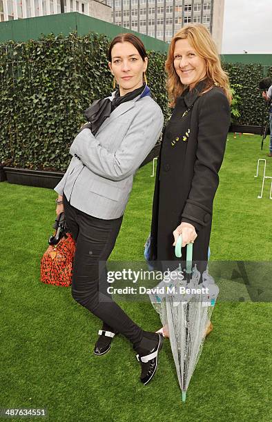 Melanie Rickey and Jane Bruton attend the preview party of John Lewis's 'Stories of a Shopkeeper' exhibition at the John Lewis Oxford Street Store on...