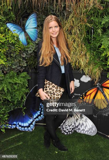 Katie Readman enjoys some of the best views of London at the preview party of the new roof garden at John Lewis Oxford Street on May 1, 2014 in...