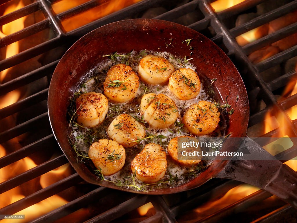 BBQ Pan Seared Scallops in Butter