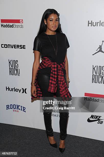 Elaina Watley attends the Nike/Levi's Kids Rock! fashion show during Spring 2016 New York Fashion Week at the The Dock, Skylight at Moynihan Station...