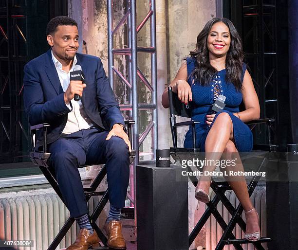 Actor Michael Ealy and actress Sanaa Lathan attend the AOL BUILD Speaker Series: "The Perfect Guy" at AOL Studios In New York on September 10, 2015...