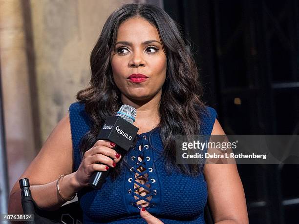 Actress Sanaa Lathan attends the AOL BUILD Speaker Series: "The Perfect Guy" at AOL Studios In New York on September 10, 2015 in New York City.