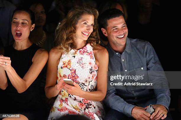 Cristen Barker, actress Alysia Reiner, and actor David Alan Basche attend the Kids Rock! fashion show during Spring 2016 New York Fashion Week: The...