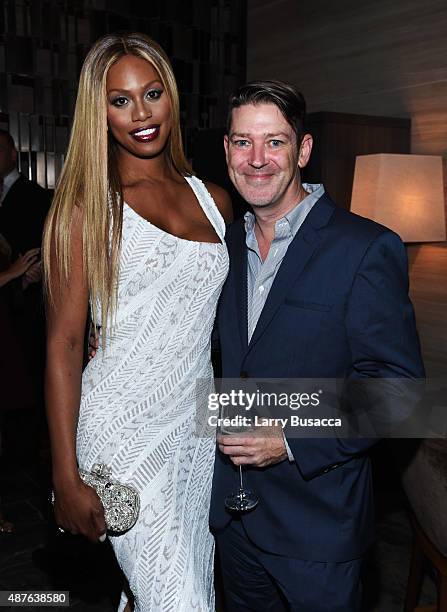 Laverne Cox and Eddie Roche attend The Daily Front Row's Third Annual Fashion Media Awards at the Park Hyatt New York on September 10, 2015 in New...