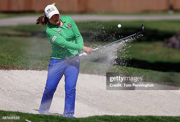 Inbee Park of South Korea hits a bunker shot on the 10th hole during Round One of the North Texas LPGA Shootout Presented by JTBC at the Las Colinas...