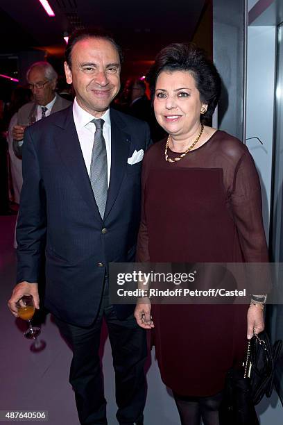 Laurent Kraemer and his wife attend the Auction Dinner to Benefit 'Institiut Imagine' on September 10, 2015 in Paris, France.