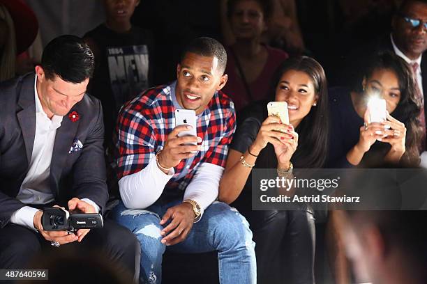 York NFL Player Victor Cruz and his fiance Elaina Watley attend the Kids Rock! fashion show during Spring 2016 New York Fashion Week: The Shows at...