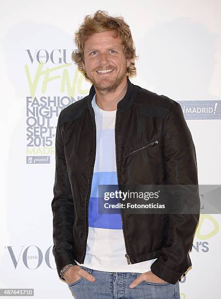 Alvaro de la Lama attends the Vogue Fashion Night Out Madrid 2015 photocall at the Vogue VIP Tent on September 10, 2015 in Madrid, Spain.