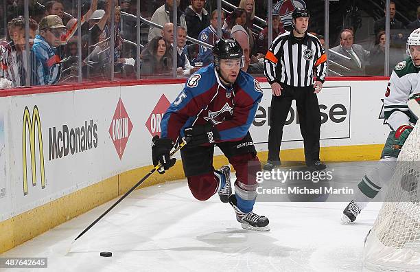 Parenteau the Colorado Avalanche skates against the Minnesota Wild in Game Seven of the First Round of the 2014 Stanley Cup Playoffs at the Pepsi...