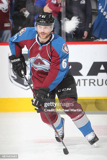 Andre Benoit of the Colorado Avalanche skates against the Minnesota Wild in Game Seven of the First Round of the 2014 Stanley Cup Playoffs at the...