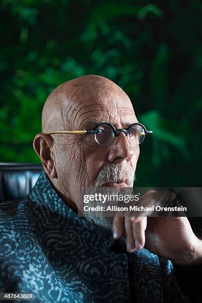Artist Chuck Close is photographed in the bedroom of his home for Wall Street Journal on February 28, 2014 in New York City.