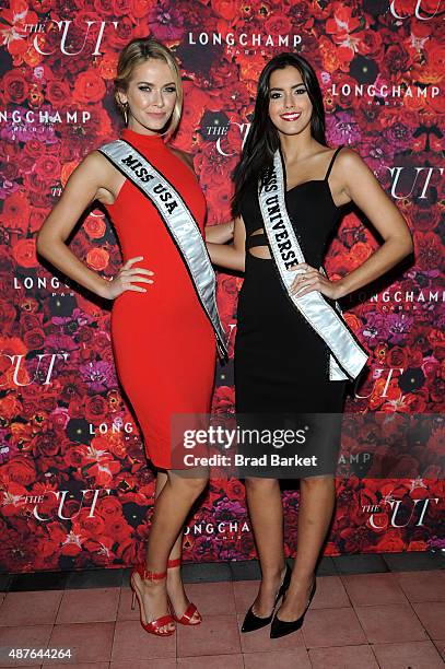 Miss USA Olivia Jordan and Miss Universe Paulina Vega attend the NYMag and The Cut fashion week party at The Bowery Hotel on September 10, 2015 in...